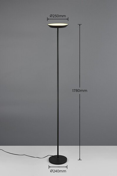 Lampada da terra nera (altezza totale 178 cm) Specter – Reality