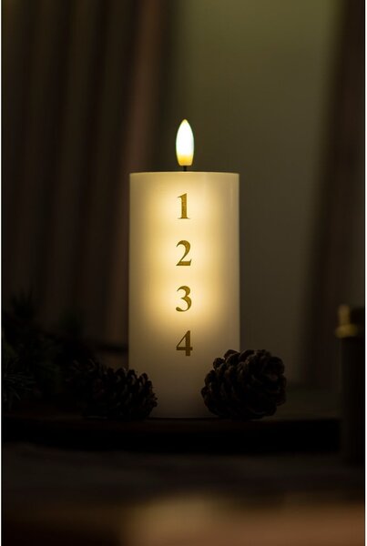 Candela a LED con alimentazione a batteria (altezza totale 15 cm) Sille Advent – Sirius