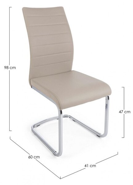Set 4 Sedie 41x60x98 cm Myra in Ecopelle Cappuccino