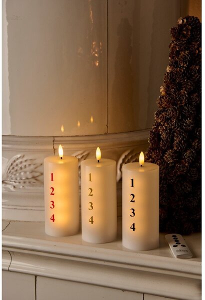 Candela a LED con alimentazione a batteria (altezza totale 15 cm) Sille Advent – Sirius
