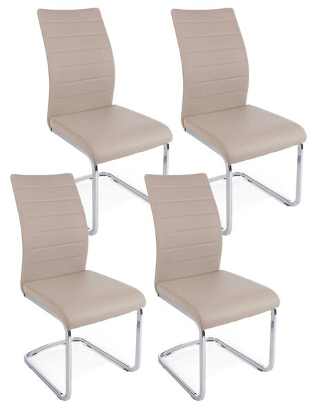 Set 4 Sedie 41x60x98 cm Myra in Ecopelle Cappuccino