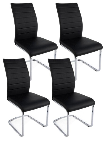 Set 4 Sedie 41x60x98 cm Myra in Ecopelle Nero