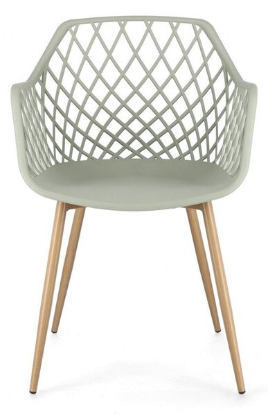 Set 4 Sedie 58x54x85,5 cm Optik in Plastica Verde