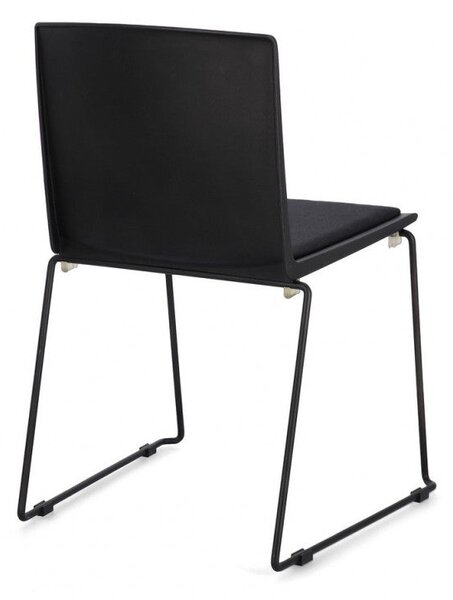Set 4 Sedie 43,5x50x79 cm Giulia in Poliestere Nero e Nero
