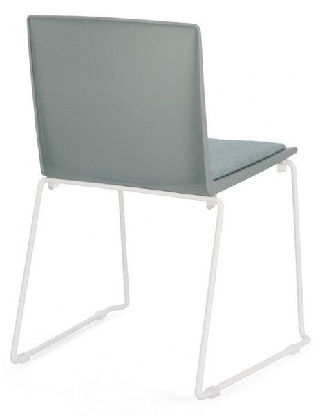 Set 4 Sedie 43,5x50x79 cm Giulia in Poliestere Bianco e Verde Salvia