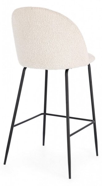 Set 2 Sgabelli 51x55x105 cm Carry in Bouclè Nero e Avorio