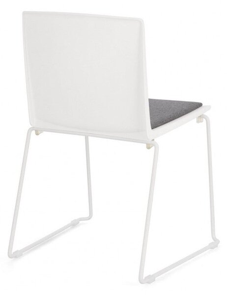 Set 4 Sedie 43,5x50x79 cm Giulia in Poliestere Bianco e Bianco