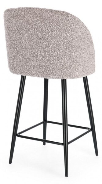 Set 2 Sgabelli 53x59x97 cm Queen in Bouclè Nero e Visone
