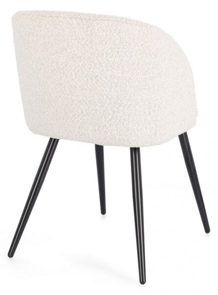 Set 2 Sedie 53x57x81,5 cm Queen in Bouclè Avorio