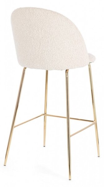 Set 2 Sgabelli 51x55x105 cm Carry in Bouclè Oro e Avorio