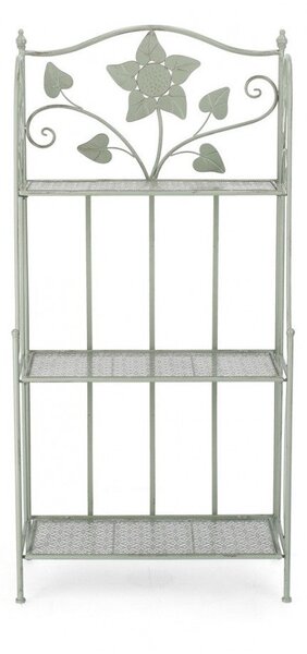 Scaffale 3 Ripiani 60x28x127 cm Harriet in Acciaio Salvia
