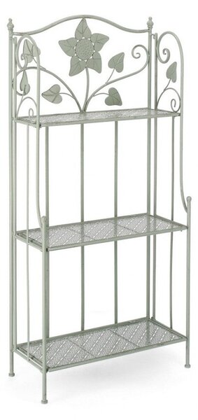 Scaffale 3 Ripiani 60x28x127 cm Harriet in Acciaio Salvia