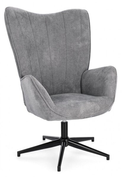 Poltrona Soggiorno 69x72x106 cm Inas in Tessuto Grigio