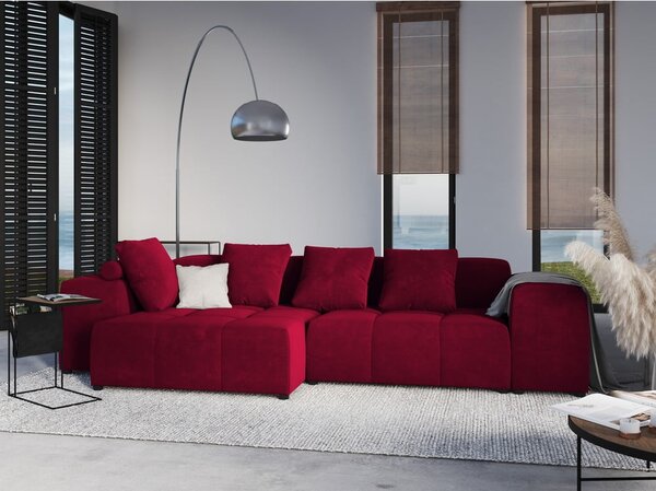 Poggiapiedi rosso con rivestimento in velluto Rome Velvet – Cosmopolitan Design