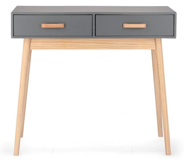 Consolle 2 Cassetti 90x40x79 cm Ordinary in Legno Grigio