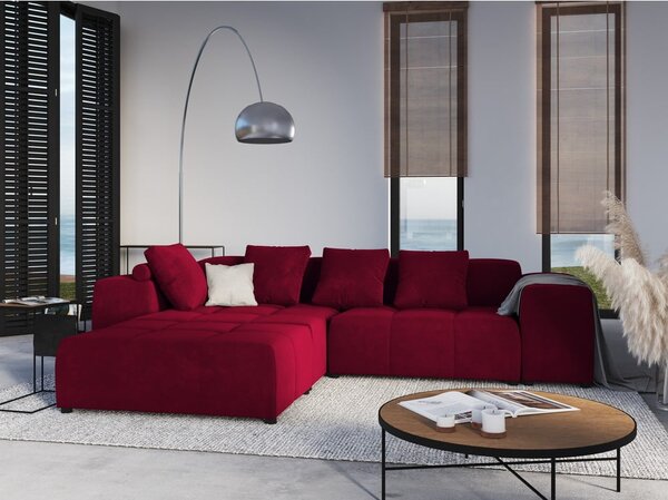 Poggiapiedi rosso con rivestimento in velluto Rome Velvet – Cosmopolitan Design