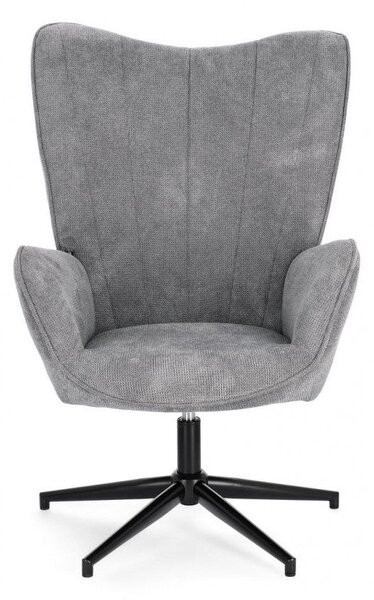 Poltrona Soggiorno 69x72x106 cm Inas in Tessuto Grigio