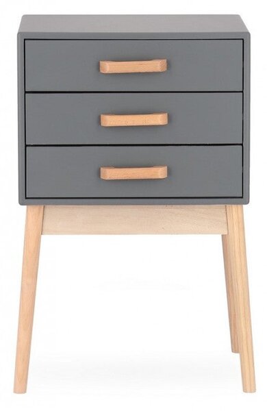 Cassettiera 3 Cassetti 43x30x68 cm Ordinary in Legno Grigio