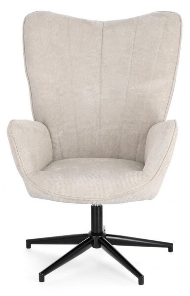 Poltrona Soggiorno 69x72x106 cm Inas in Tessuto Beige