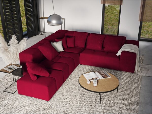 Poggiapiedi rosso con rivestimento in velluto Rome Velvet – Cosmopolitan Design