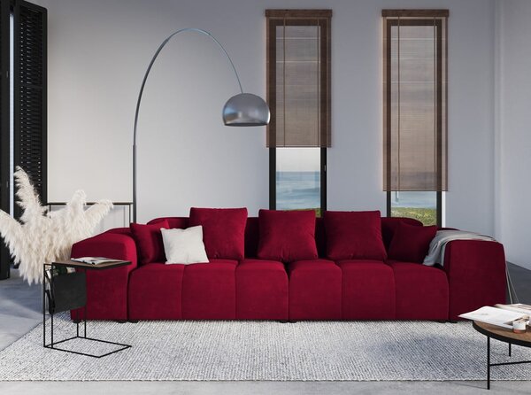 Poggiapiedi rosso con rivestimento in velluto Rome Velvet – Cosmopolitan Design