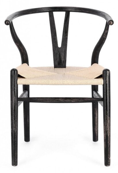 Set 2 Sedie 50x41x77 cm Artas in Legno Nero e Naturale