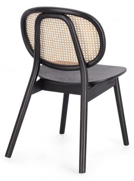Sedia 49x42x81 cm Yves in Legno Nero
