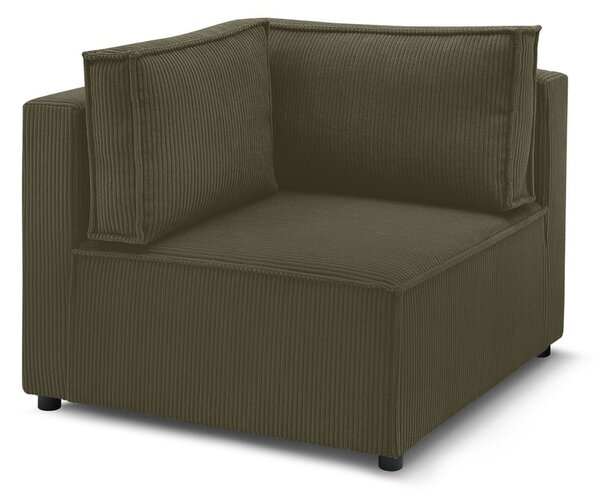 Divano componibile verde scuro in velluto a costine Nihad modular - Bobochic Paris