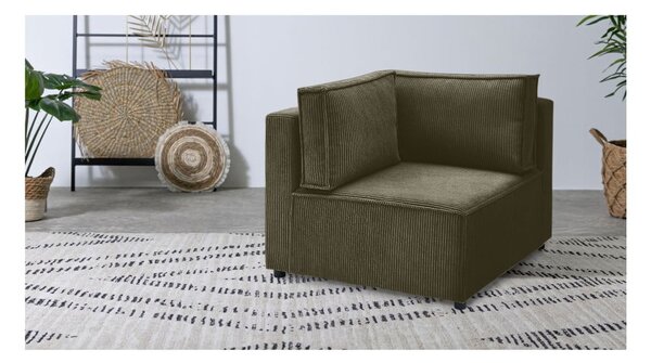 Divano componibile verde scuro in velluto a costine Nihad modular - Bobochic Paris