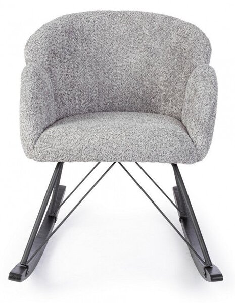 Poltrona Soggiorno 86x62x72 cm Sibilla in Bouclè Grigio