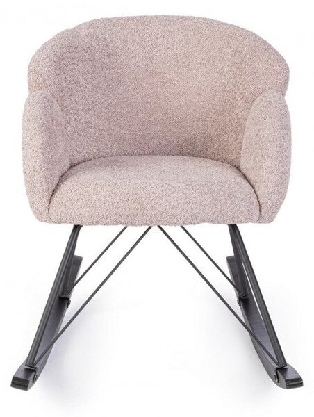 Poltrona Soggiorno 86x62x72 cm Sibilla in Bouclè Rosa