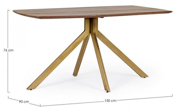 Tavolo Rettangolare Fisso 150x90x76 cm Sherman in Legno