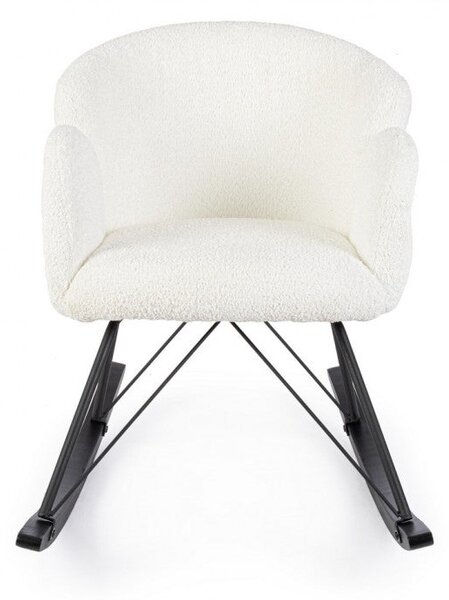 Poltrona Soggiorno 86x62x72 cm Sibilla in Bouclè Bianco