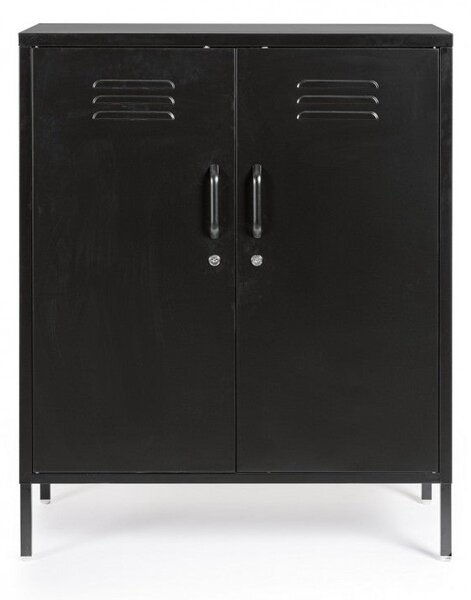 Mobile Basso 2 Ante 40x80x101,5 cm Cambridge in Acciaio Nero