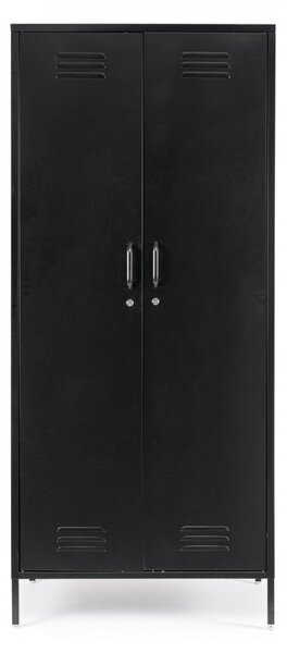 Armadio 2 Ante 50x80x185 cm Cambridge in Acciaio Nero