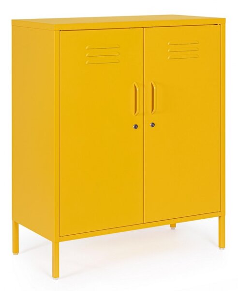 Mobile Basso 2 Ante 40x80x101,5 cm Cambridge in Acciaio Giallo