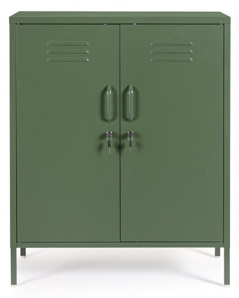 Mobile Basso 2 Ante 40x80x101,5 cm Cambridge in Acciaio Verde