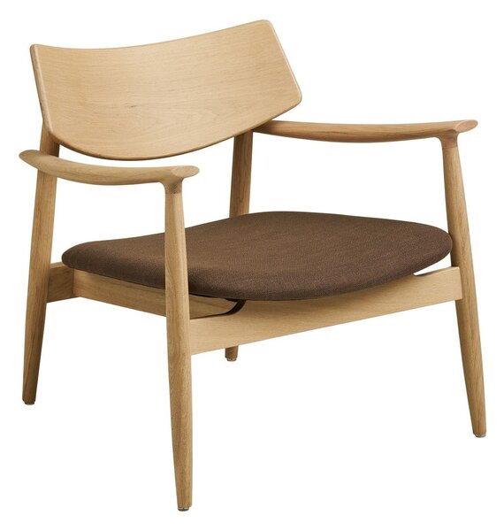 Poltrona con poggiapiedi marrone Olvera – House Nordic