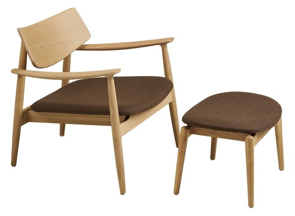 Poltrona con poggiapiedi marrone Olvera – House Nordic
