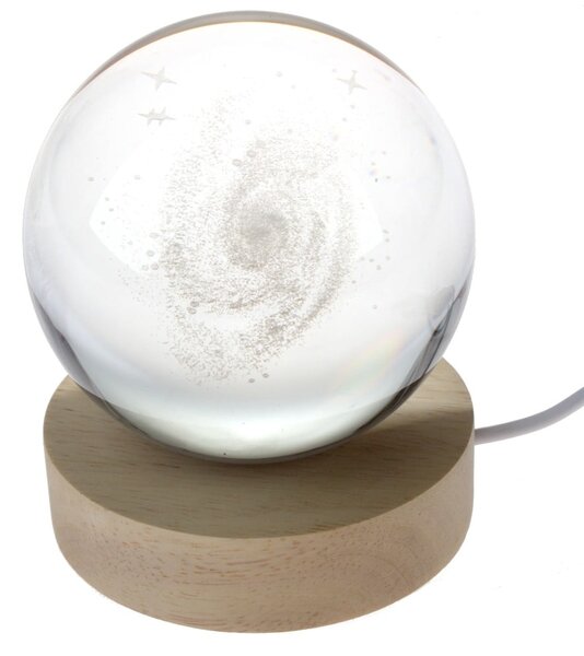 Decorazione luminosa di colore naturale con ricarica USB ø 8 cm – Dakls