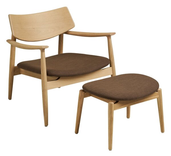 Poltrona con poggiapiedi marrone Olvera – House Nordic