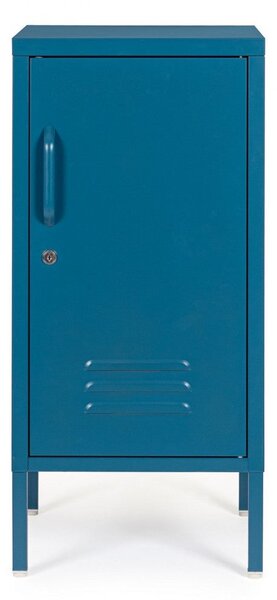 Comodino 1 Anta 40x35x76 cm Cambridge in Acciaio Blu