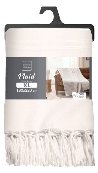 Copriletto color crema in cotone 125x150 cm Lilia – douceur d'intérieur