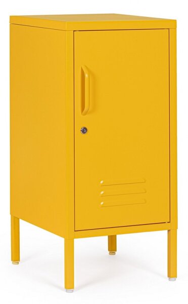 Comodino 1 Anta 40x35x76 cm Cambridge in Acciaio Giallo