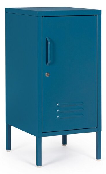 Comodino 1 Anta 40x35x76 cm Cambridge in Acciaio Blu