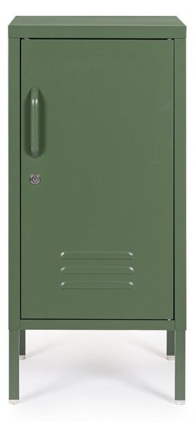 Comodino 1 Anta 40x35x76 cm Cambridge in Acciaio Verde