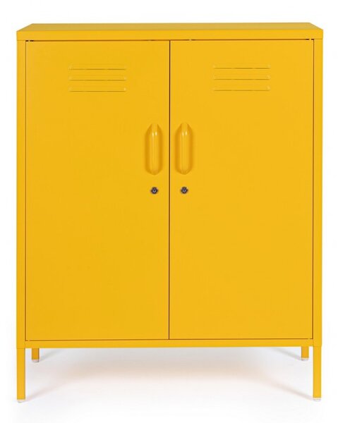 Mobile Basso 2 Ante 40x80x101,5 cm Cambridge in Acciaio Giallo