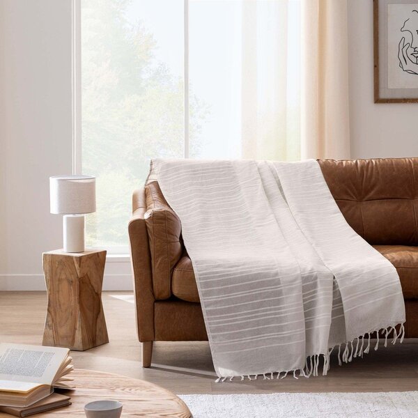 Copriletto color crema in cotone 125x150 cm Lilia – douceur d'intérieur