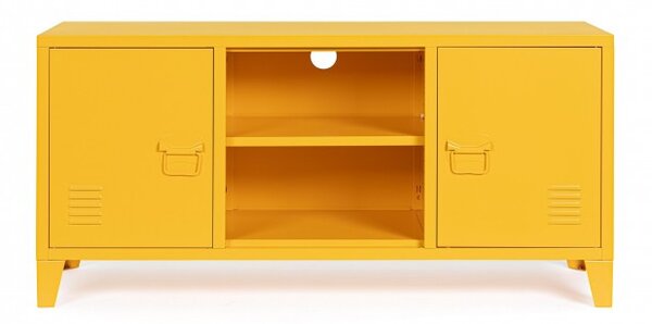 Mobile TV con 2 Ante 40x120,5x58,5 cm Cambridge in Acciaio Giallo