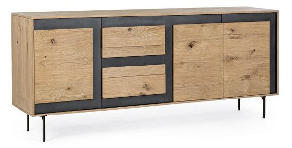 Credenza 3 Ante 3 Cassetti 200x45x85 cm Stanwood in Legno